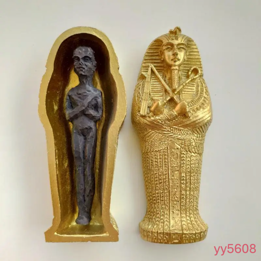 YY5608 Mısır Mumya Heykel Biblo Silikon Kalıp – Antik ve Mistik Dekoratif Hediye!
